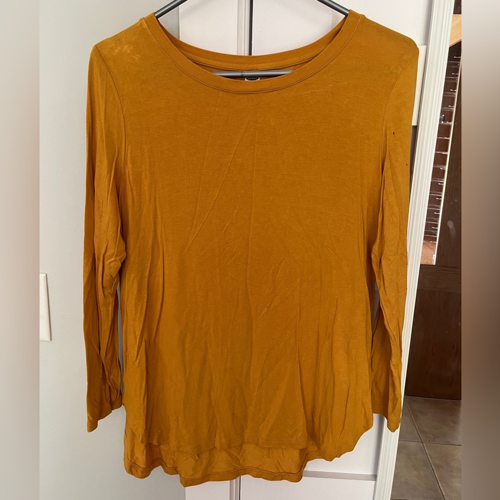 3/4 length sleeve mustard top